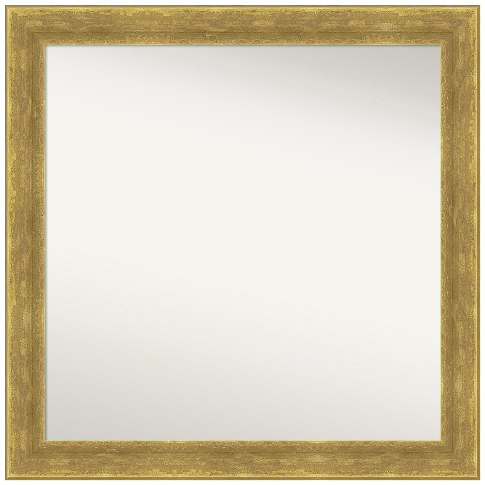Amanti Art Gold Bathroom Mirror for Over Sink, 23x23 Custom Made Angled Gold Square Vanity Mirror, Medium Modern Wood Frame, Hangs Horizonally and Vertically, Wall Decor