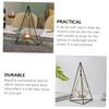 ABOOFAN 1pc Candle Holders Metal Lantern Art Terrarium Decor Metal Candle Holder Decorative Candle Holder Metal Trim Glass Decor Fresh Flowers Wrought Iron Household Props, Medium, Black view 2
