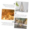 ABOOFAN 1pc Candle Holders Metal Lantern Art Terrarium Decor Metal Candle Holder Decorative Candle Holder Metal Trim Glass Decor Fresh Flowers Wrought Iron Household Props, Medium, Black view 3