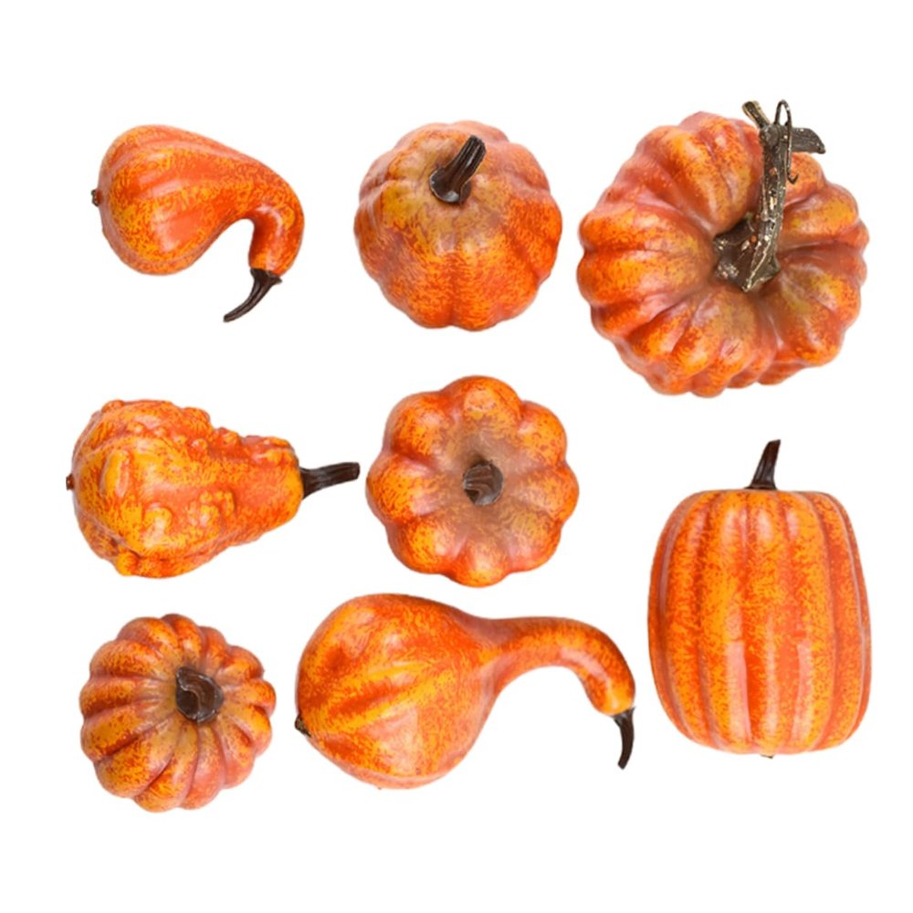 ABOOFAN 8pcs Artificial Pumpkin Ornaments for Crafts Arts and Crafts Kit Home Decor Fall Centerpieces Pumpkins Decor Home Goods Decor Party Decor Foam Plant Gift Household, Medium, Orange