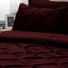 Wine RV-Short-Queen Comforter Set - 7 Piece Pinch Pleated Bed in a Bag - 600 Thread Count 100% Egyptian Cotton Bedding Set - (20 inch Deep Pocket Sheet Set and 500GSM Comforter) - 60"X75" Bed view 4