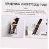 Cabilock Stainless Steel Utensil Holder Drainage Convenient Kitchen Spoon Organizer for Easy Drying Wall-mounted Design Large Capacity Chopstick Holder for Home Decor view 2