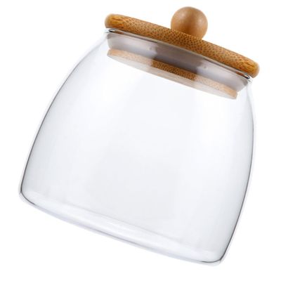 Cabilock 1piece Glass Storage Jar Lid Airtight Food Container for Candy Tea Flour and Grains Glass Canister for Kitchen Organization and Preservation