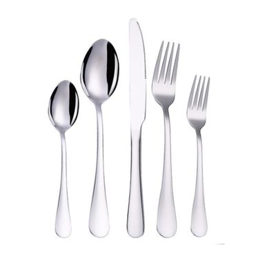 GOODJAYVEN Silverware Flatware Set, 5/20/30/40/50/60 Pieces Mirror Gold Stainless Steel Cutlery Cutlery Five-piece Set Steak Cutlery (Color : Silver, Size : 12Set-60Pcs)