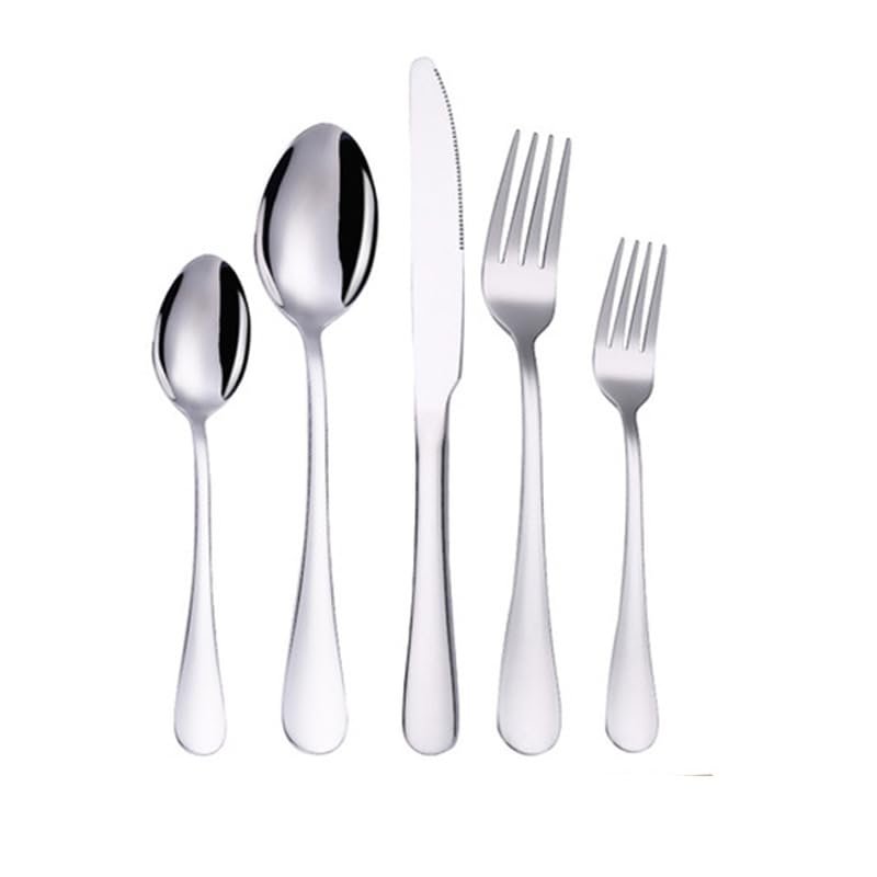 GOODJAYVEN Silverware Flatware Set, 5/20/30/40/50/60 Pieces Mirror Gold Stainless Steel Cutlery Cutlery Five-piece Set Steak Cutlery (Color : Silver, Size : 12Set-60Pcs)