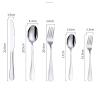 GOODJAYVEN Silverware Flatware Set, 5/20/30/40/50/60 Pieces Mirror Gold Stainless Steel Cutlery Cutlery Five-piece Set Steak Cutlery (Color : Silver, Size : 12Set-60Pcs) view 2