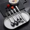 GOODJAYVEN Silverware Flatware Set, 5/20/30/40/50/60 Pieces Mirror Gold Stainless Steel Cutlery Cutlery Five-piece Set Steak Cutlery (Color : Silver, Size : 12Set-60Pcs) view 3
