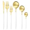 GOODJAYVEN Silverware Flatware Set, 6/24/36/48/60/72 Pieces Stainless Steel Steak Cutlery Set Dessert Cutlery Portuguese Cutlery Set Of Six (Color : White Gold, Size : 1Set-6Pcs) view 1