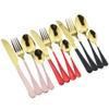 GOODJAYVEN Silverware Flatware Set, 4/16/24/32/40/48 Pieces Black Gold Stainless Steel Cutlery Set Steak Knife, Fork And Spoon Tableware (Color : Black Gold, Size : 10Set-40Pcs) view 4