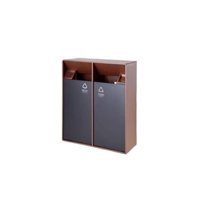 Outdoor Trash can Outdoor Garbage Cans Commercial Stainless Steel Hotel Lobby Vertical Smoke Extinguishing Barrel Elevator Entrance Peel Box Garbage can (Color : Brown)