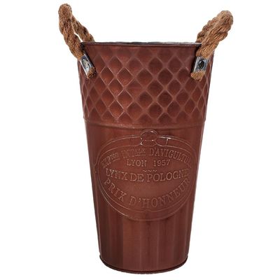 GANAZONO Metal Vintage Flower Bucket Iron Plant Bucket Vintage Flower Vase for Home Decor Rustic Vase