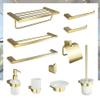 Stainless Steel Brushed Gold Towel Ring Rack Rod Holder Brush Paper Holder Glass Cup Dish Holder Bathrobe Hanging Clothes Hook,toilet brush holder view 4