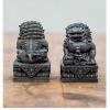 2Pcs Creative Cast Iron Mini Lucky Lion Statue Figurine,Metal Animal God Beast Guard Stone Lion Sculpture Home Garden Home Desktop Bookshelf Ornaments Garden Balcony Feng Shui Porch Decoration 4.53in view 4