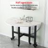 HomeLoft Basics Round Folding Dining Room Table, Drop Leaf Tables for Small Spaces,Multifunctional Convertible Saving Pace Extendable Table, for Kitchen/Farmhouse/Living Room, Diameter 100cm, Brown view 4