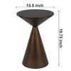 COVLON Small Drink Table, Round Martini Table, Drum End Table Side Table, Metal Accent Table,for Small Space Living Room, Bedroom, Brown view 2
