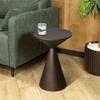 COVLON Small Drink Table, Round Martini Table, Drum End Table Side Table, Metal Accent Table,for Small Space Living Room, Bedroom, Brown view 3