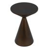 COVLON Small Drink Table, Round Martini Table, Drum End Table Side Table, Metal Accent Table,for Small Space Living Room, Bedroom, Brown view 4