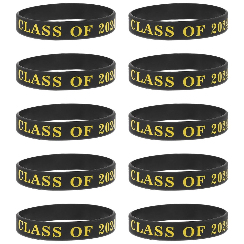Luxshiny 10pcs Chic Graduation Wristbands Silicone Class of Bracelets Lightweight Portable Wristbands for Graduation Party Ceremonies Celebrate Commemorate Achievements