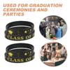 Luxshiny 10pcs Chic Graduation Wristbands Silicone Class of Bracelets Lightweight Portable Wristbands for Graduation Party Ceremonies Celebrate Commemorate Achievements view 3