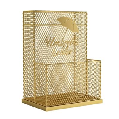 Umbrella Stand in Rectangle Quick Dry,for Home Entryway Can Store Walking Sticks Toys,with Removable Drain Tray/Gold