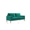 67.7'' Loveseat Sofa, Modern 3 Seater Sofa Couch with 2 Bolster Pillows and Tufted Seat Cushion, Futon Sofa Bed Velvet Sofa with Wooden Legs, Track Armrest for Living Room,Bedroom, Apartment (Green) view 2