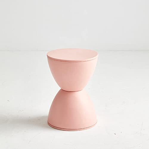 Ottoman Footstool Ottomans Foot Stool Dressing Stool Rest Stool Round Footstool Plastic Foot Stools Kitchen Foot Stool Ottoman for The Bedroom for Living Room, red-30x43cm (Pink 3