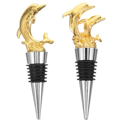 Luxshiny 1set Dolphin Wine Bottle Stopper Decorative Sealing Lid for Freshness Elegant Household Accessory for Weddings Parties and Everyday Use