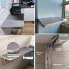 Torzk Wall Mounted Floating Folding Table with Stainless Steel Brackets, Workbench for Small Space Office Home Kitchen Bar Dining Room, Easy to Install & Clean (Size : 100 * 40CM) view 4