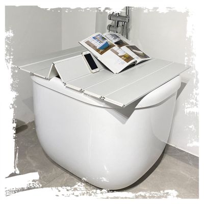 Bathtub Tray Folding Bathtub Cover Bathtub Tray, Thickness 0.6cm Anti-dust Bathtubs Insulation Board Shutter Bath Lid, Bearing 5kg, Customizable Size Multifunctional (Color : White, Size : 70x115x0.