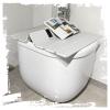 Bathtub Tray Folding Bathtub Cover Bathtub Tray, Thickness 0.6cm Anti-dust Bathtubs Insulation Board Shutter Bath Lid, Bearing 5kg, Customizable Size Multifunctional (Color : White, Size : 70x115x0. view 1