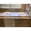 Bathtub Tray PVC Bathtub Cover Bathtub Insulation Board, Folding Dust-Proof Cover Bathtub Tray Bathtub Insulation Cover Bath Lid Shutter Bath Lid, Bearing 40kg Multifunctional (Color : White, Size : view 1