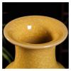 EliteBloom Jingdezhen Ceramic Antique Official Kiln Ziyu Piece Yellow Handicraft Decoration Vase (of Crackle Jade) view 3
