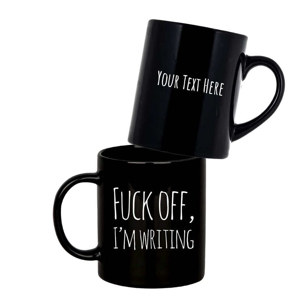Panvola Personalized F Off Im Writing Customized Writer Gifts Sarcastic Funny Author Novelist Poet Scriptwriter Journalist Ceramic Mug 11 oz Black 11oz