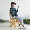 Wooden 4 Step Ladder Chair, Conversion Foldable Library Step Ladder Chair Flower Rack Step Ladder Rack Natural Wood Color view 4