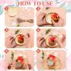 SiliFine 100 Sets Disposable Individual Charcuterie Cups with Lids Clear Plastic Cupcake Container Gold Cocktail Picks Appetizer Disposable Wooden Forks for Wedding Birthday Dessert Display view 4