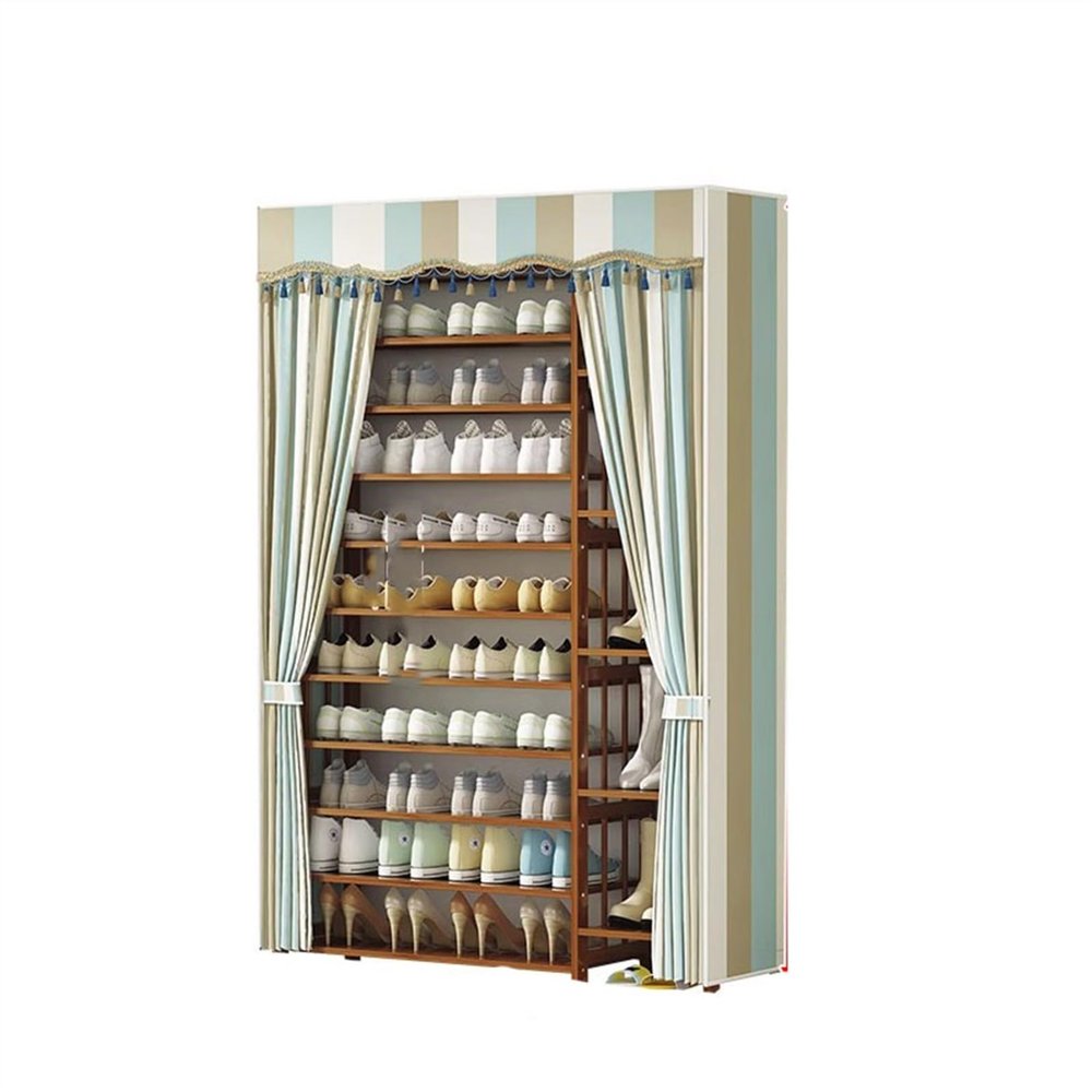 AEYSD-456 Shoe Cabinet Economy Dormitory Shelves Solid Wood Shoe Rack Multilayer Dustproof Oxford Cloth Cover Shoe Cabinet Household Doorway Shoe Rack for entryway