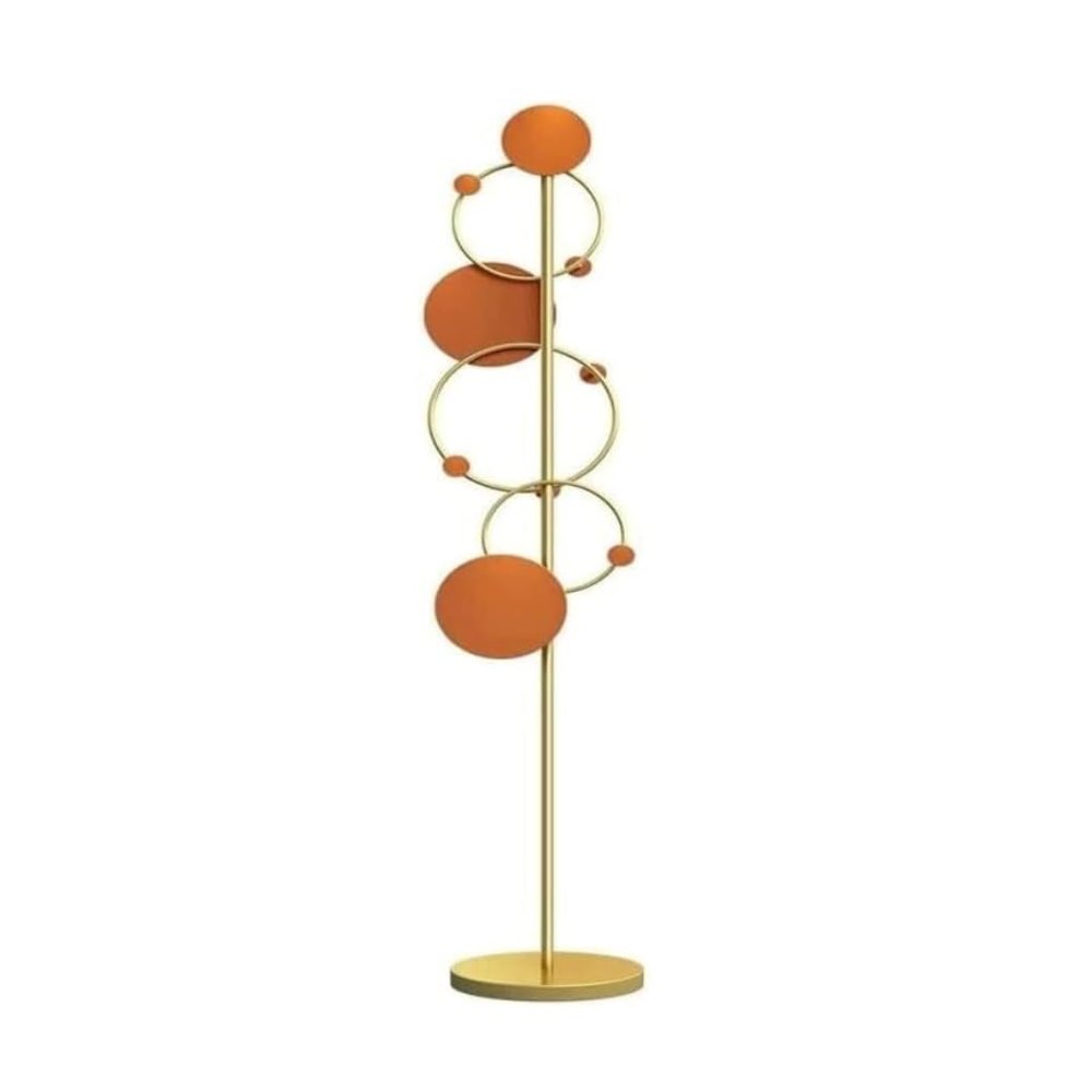 Entryway Coat Tree Coat Rack Metal Coat Rack with Hooks Vertical Coat Rack Tree Round Base Coat Stand Entryway Coat Shelf Industrial Coat Rack (Color : Orange, Size : 180cm)