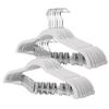 ManGotree Pants Hangers with Movable Clips, Non-Slip Velvet Skirt Hangers, Space-Saving Clothes Hangers for Pants, Skirts, Shirts, Coats, Dresses (18 Pack, White) view 1