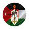 Coat of arms of Jordan Wall Clock Oil Painting Round Decor Non Ticking for Home Office School view 1