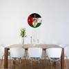 Coat of arms of Jordan Wall Clock Oil Painting Round Decor Non Ticking for Home Office School view 3