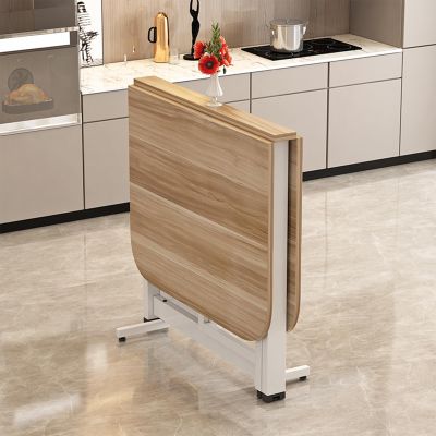 HomeLoft Basics Folding Dining Table, Drop Leaf Dining Table, Wooden Foldable Kitchen Table, Space Saving Furniture, for Kitchen, Living Room, 100*60*75cm