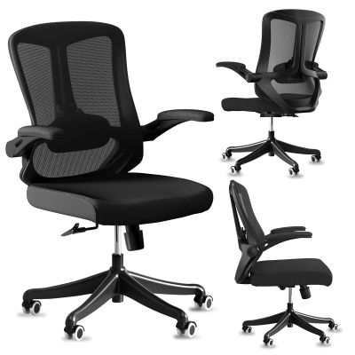 balmstar Executive Office Chair, Ergonomic Comfort Home Desk Chair, Mid Back Gaming Chair with Wheels, Adjustable Height, Lumbar Support, Flip-up Armrest with 350LBS Capacity