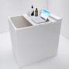 Bathtub Tray Bathtub Cover Dustproof Waterproof Shutter Bath Lid, Customizable PVC Bath Boards Bathtub Tray Insulation Board for Home, Bathroom, SPA Experience Multifunctional (Color : White, Size : view 2