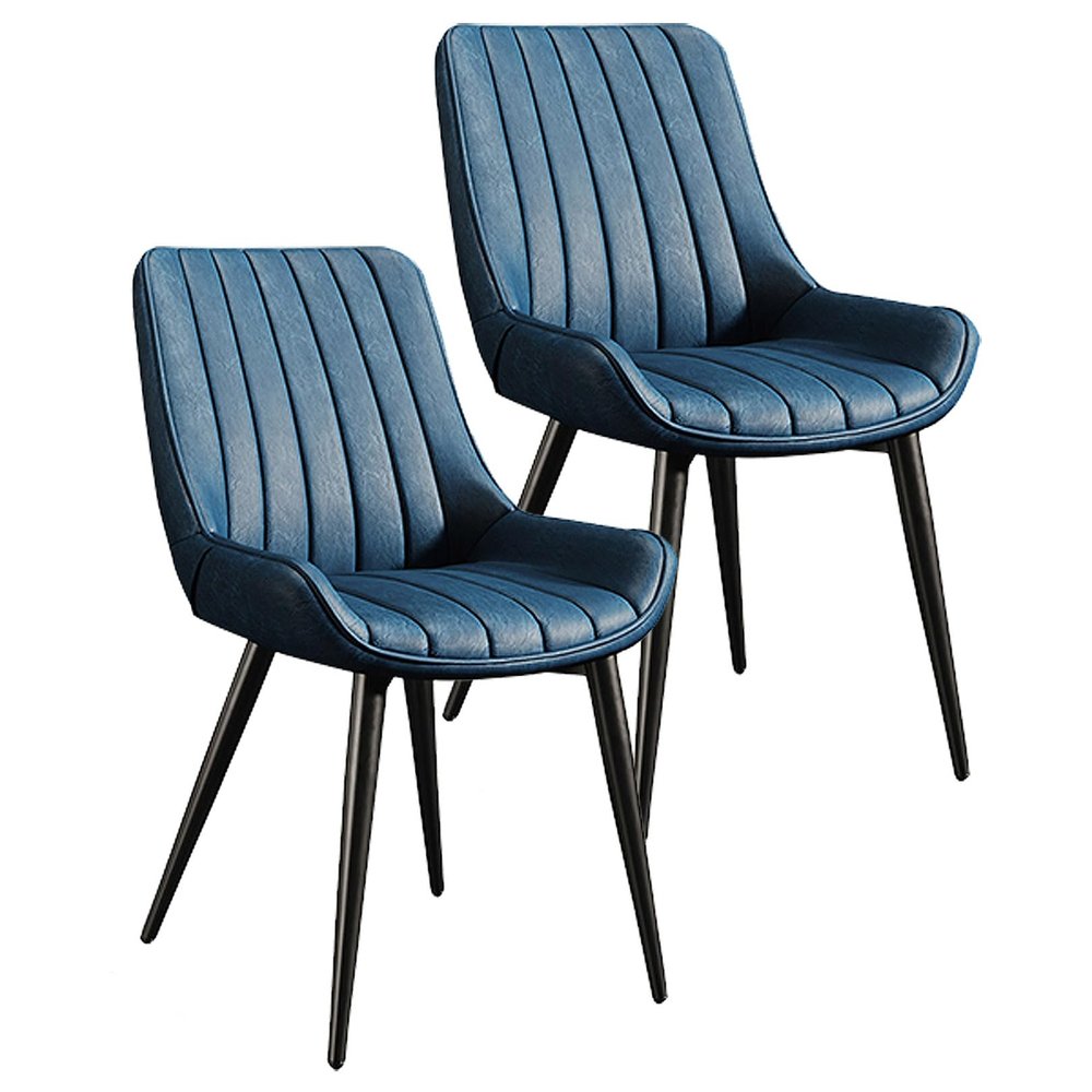 Dining Room Chairs Set of 2, Kitchen & Dining Room Chairs Mid Century Faux Leather Dining Chairs Midcentury Modern Chair for Home, Bistro Coffee Shop