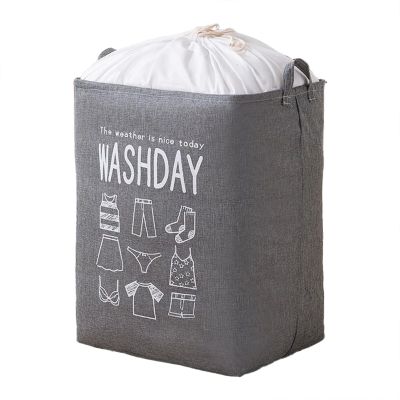 BILIKEYU Clothes Storage Basket Large Capacity Foldable Linen Storage Basket Home (Grey, A)