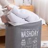 BILIKEYU Clothes Storage Basket Large Capacity Foldable Linen Storage Basket Home (Grey, A) view 3