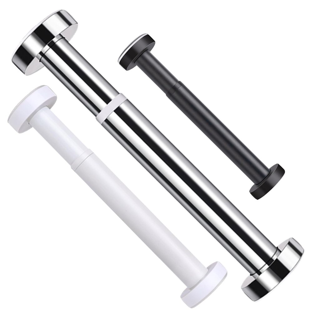 Shower Rail Curtain Poles Tension Rod, Heavy Duty Metal Shower Curtain Rod, 27-184in Spring Tension Rods, No Drilling, For Kitchen, Closet, Bathroom, Curtains, Shower ( Color : White , Size : 110-160c