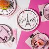 Grencian 96Pcs Paris Party Decorations Eiffel Tower Plates and Napkins Disposable Pink Bonjour Decorations for Valentine's Day Paris Themed Bridal Shower Weddings Birthday Party Supplies Serve 24 view 4