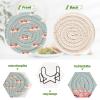 ALAZA Car Cloud 6 Pcs Drink Coasters with Holder Absorbent Round Woven Coaster Set for Home Decor Bar Tabletop Cups view 4