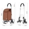 ABBNIA Spacmirrors Shopping Trolleys Folding Shopping Cart for Groceries Metal Utility Trolley with Waterproof Shop Bag Camping Travel Moving Folding Cart (2) view 2